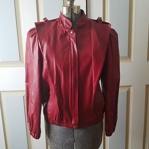 Vintage ‘80s JouJou Vegan Leather Red Jacket